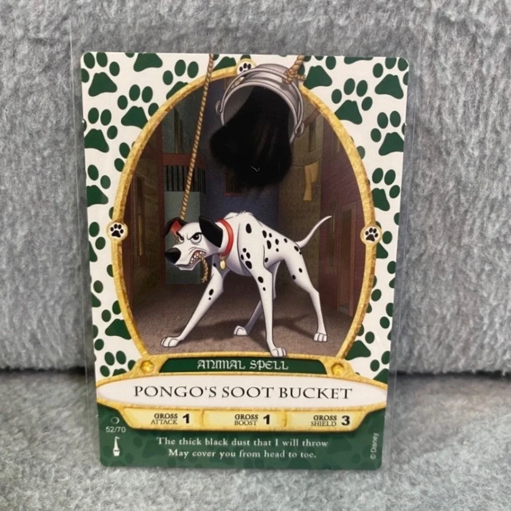 Disney Sorcerers Magic Kingdom Card Pongo Soot Bucket 52/70 101 Dalmatians EUC